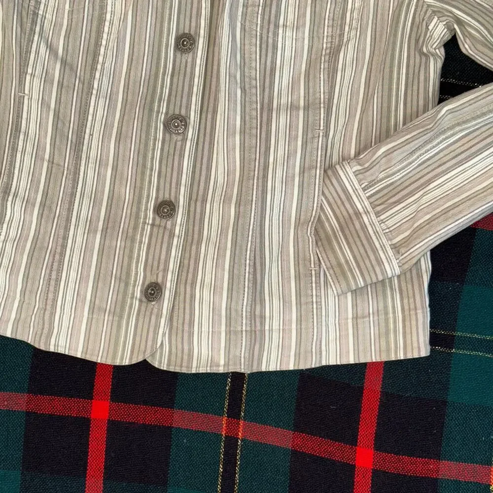 Christopher & Banks Lightweight Stretch Cotton Jeans Style Striped Jacket CLEAN!
